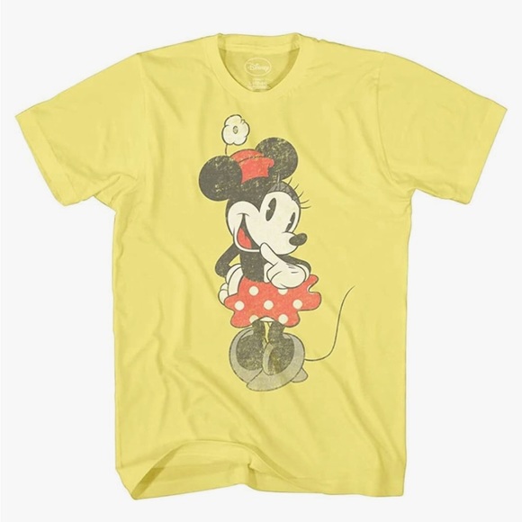 Disney Tops - Disney Sweet Shy Minnie Mouse Distressed Adult Tee